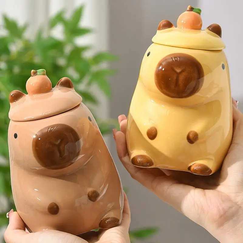 Christmas Mug Ceramic Coffee Mug Tea Mug Novelty Capybara Mug Christmas Gift Cute Milk Coffee Cup Funny Tea Cup with Lid D260323