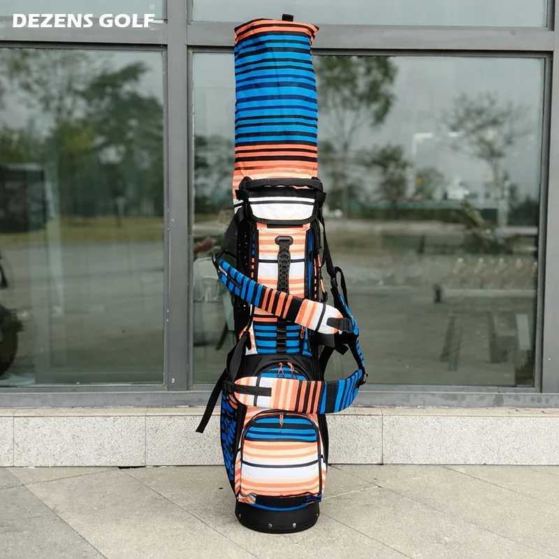 NEW Lightweight Waterproof Canvas Striped Golf Stand Bag Golf Caddy Bag D260323