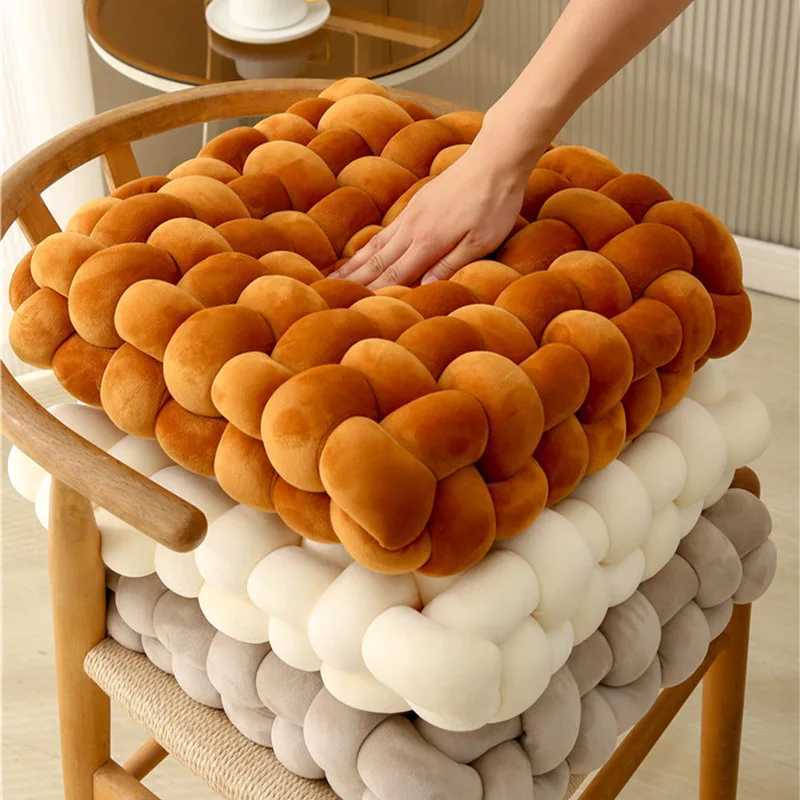 Decorative Throw Knot Pillow Large Square Gift Knotted Floor Cushion for Living Room Bedroom Sofa Couch Bed Home Decoration H260323