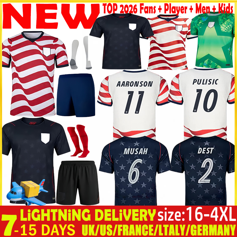 2026 World Cup PULISIC MCKENNIE Football Jersey ERTZ ALTIDORE PRESS WOOD MORGAN LLOYD 2025 2026 America Football Shirt United States Camisetas USA USMNT PLAYER Men