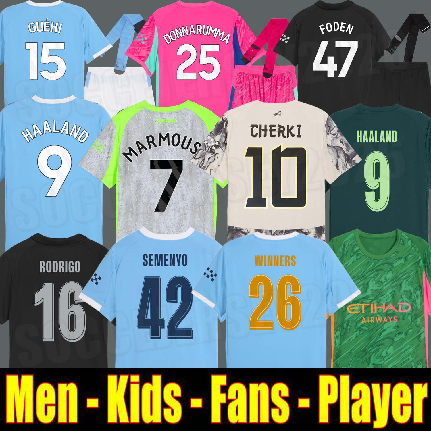 2026 25 26 HAALAND soccer jerseys FODEN DOKU Cherki SEMENYO Reijnders football shirt men kids kits goalkeeper City DONNARUMMA Guehi Year of the Horse Manchester