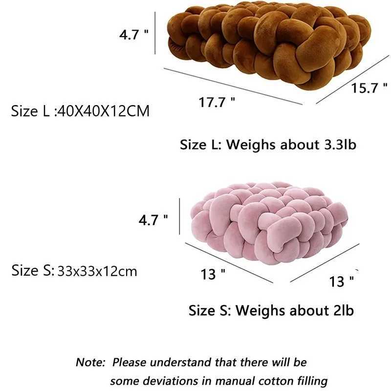Decorative Throw Knot Pillow Large Square Gift Knotted Floor Cushion for Living Room Bedroom Sofa Couch Bed Home Decoration H260323