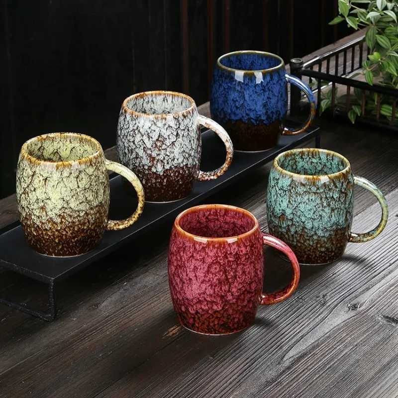 Creative and Personalized Mug Large Capacity Simple Ceramic Mens and Womens Couple Japanese Style Coffee Cup D260323