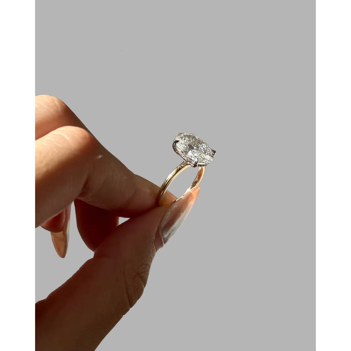 403 Ct Oval Cut Lab-Grown Engagement Ring IGI Certified VS1 Diamond with Hidden Halo Two-Tone 14K Gold Elegant Style