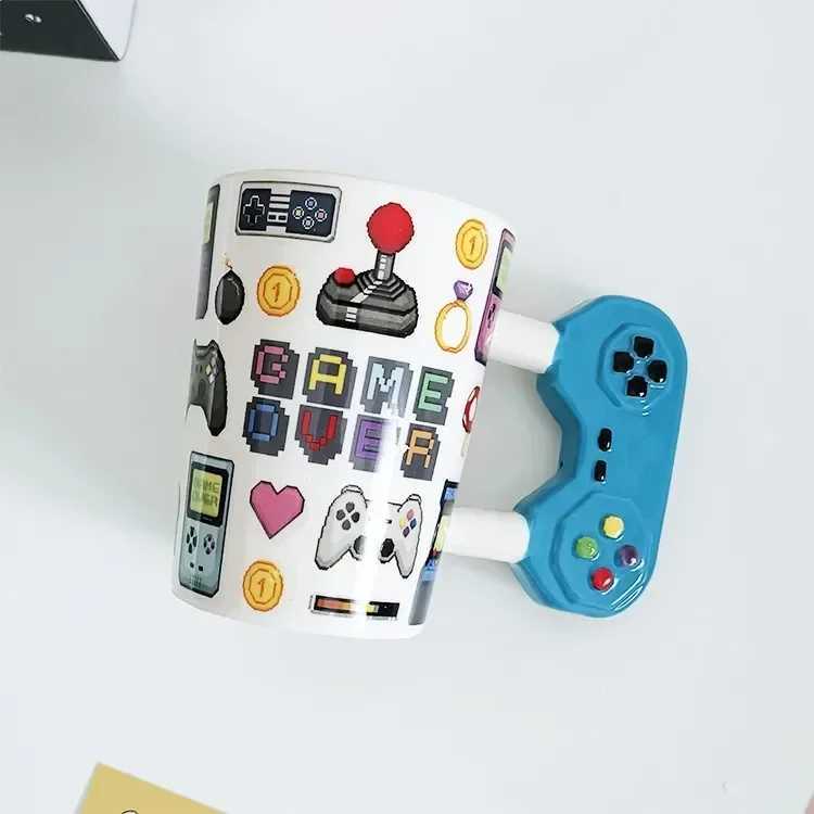 350ml Creative 3D Water Cup Game Console Cup Hand-painted Ceramic Cup Mug Lever Switch Handle Cup D260323