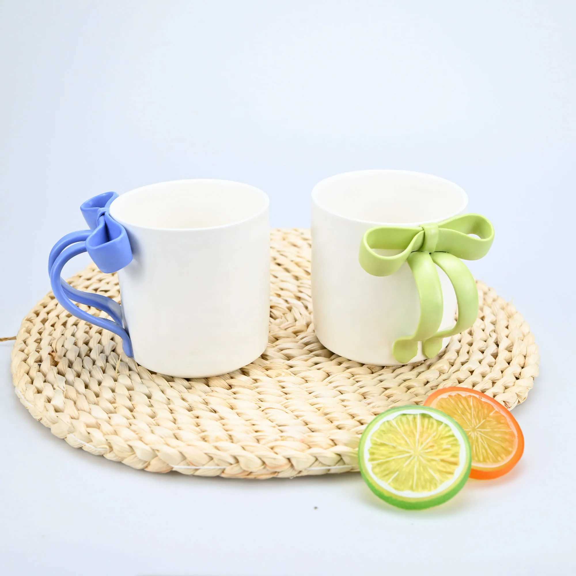 1pc Bow Shaped Mug Pink Three-Dimensional Bow Shaped Coffee Cup High Aesthetic Value Design Sense H260323