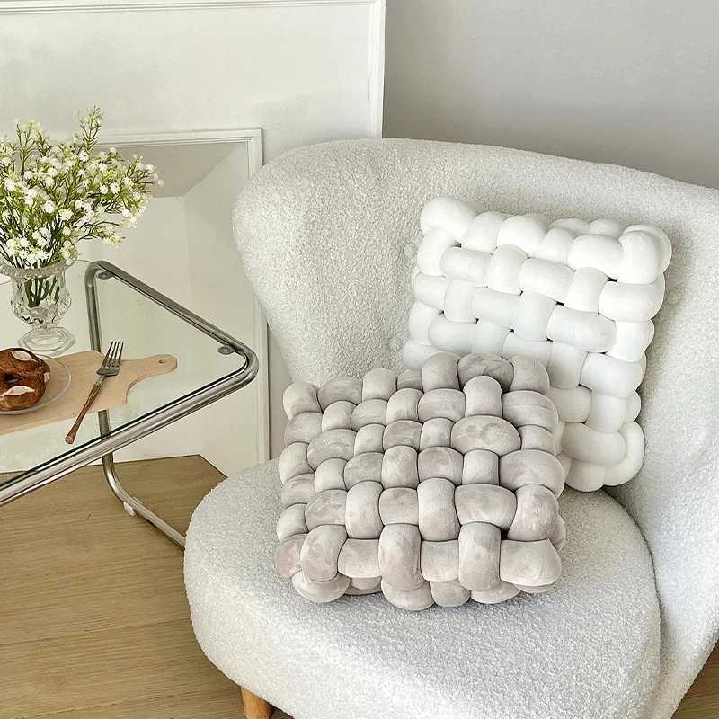 Aesthetic Knot Plush Cushion Nordic Weave Stuffed Pillow Sofa Decorative Modern Pillow Soft Office Chair Floor Cushion Decor H260323