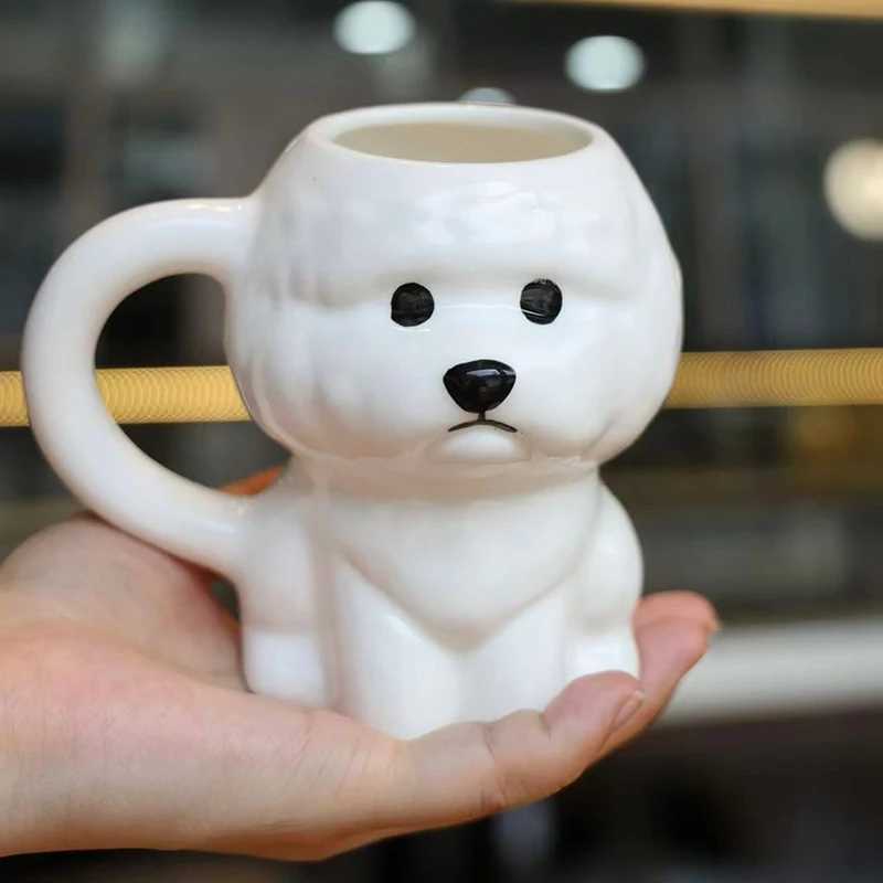 New 1PC Creative Cute Little Dog Cerc Mugs Office Water Drinking Cups Coffee Cups Birthday Gifts Couple Cups Home Daily Use D260323