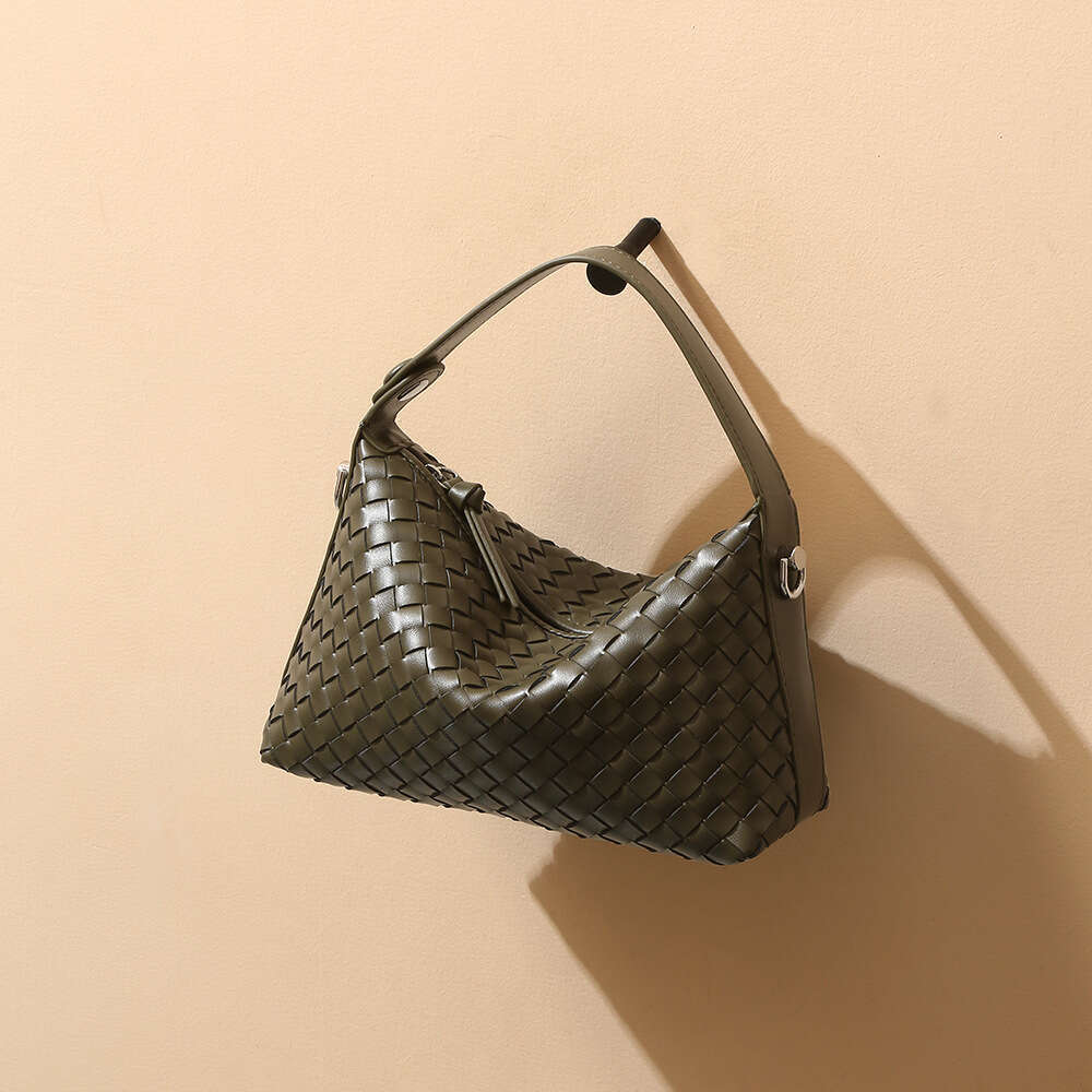 Hot Sale Genuine Leather Women Top Layer Cowhide Crossbody Shoulder Commute Tote Dumpling Woven Vintage Bag SENYY