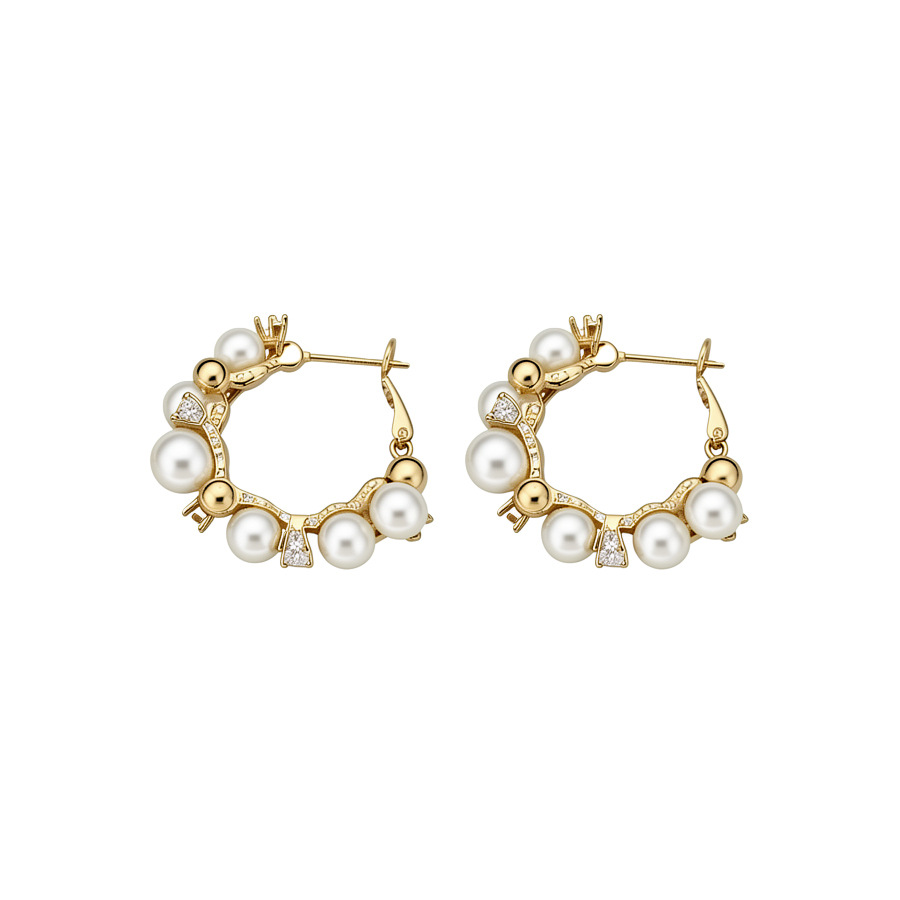 French-style zircon flower pearl earrings, bracelet, necklace, exquisite and elegant niche jewelry set, light luxury accessories - view 9