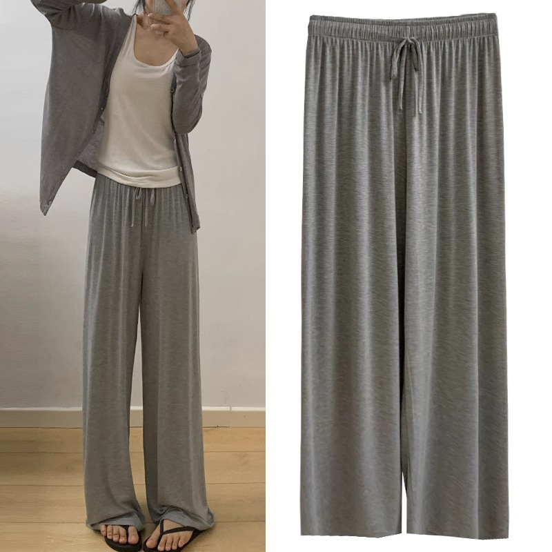 Women's Modal Wide-leg Pants 2026 New Summer Thin High-waisted Loose Straight Casual Anti-mosquito Designer Pants Sunscreen Pants