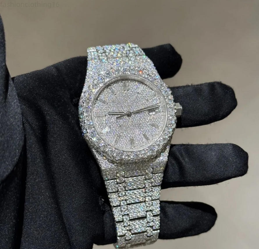 designer luxury mens moissanite watch women watches men iced out watch diamond montre mossanite watch Montre de luxe moissanite watch v02