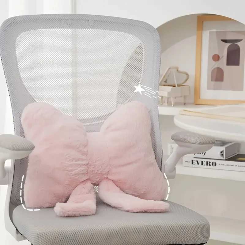 Cute Bow Pillow - Soft Hand Washable Pink/White/Black Perfect Decor Gift for Bedroom Sofa Halloween Easter Christmas H260323