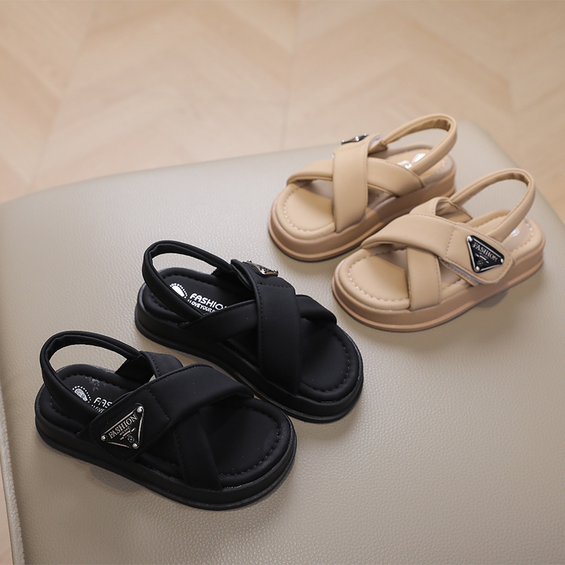 Kids Sandals Summer New Casual Children Sandals Girls Flat Shoes Fashion Casual Non Slip Toddler Student Beach Shoes Size US7C-US4Y 23-36 K02099
