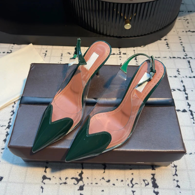 2026 n Heart-shaped Pointed Toe Backless Cool Shoes for Women Fashionable Transparent High-Heeled Bao Head Shoe 260323