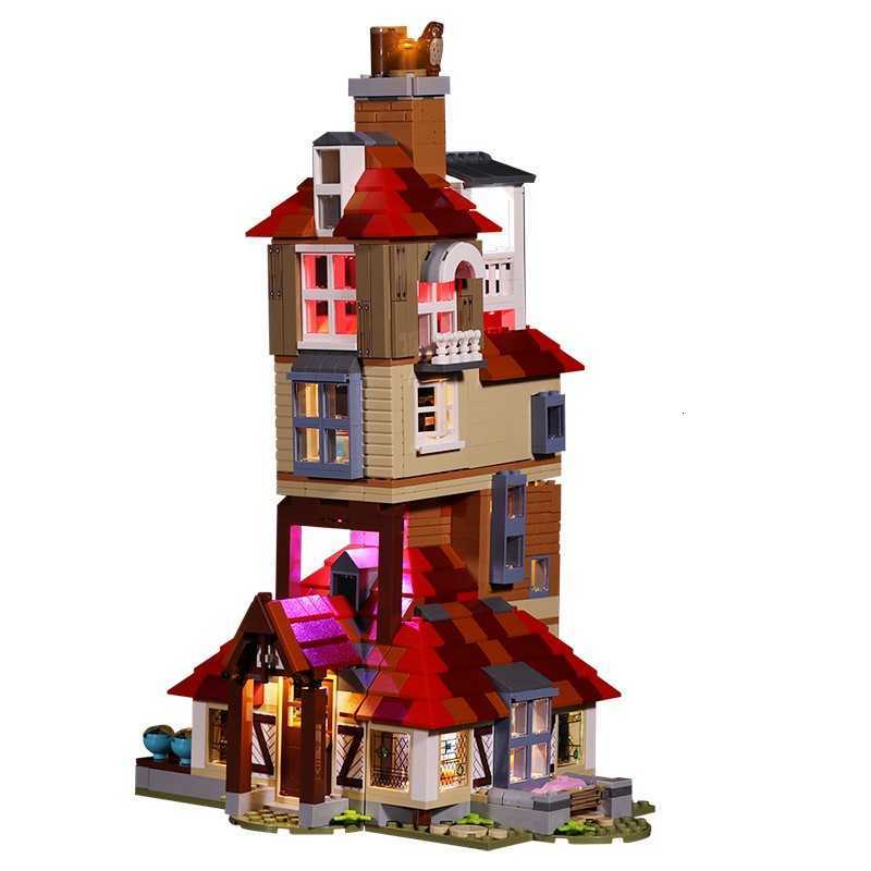 Assembled building blocks compatible with 75980 Harry Potter series Attack on the Burrow building blocks toy for boys and girls X260323