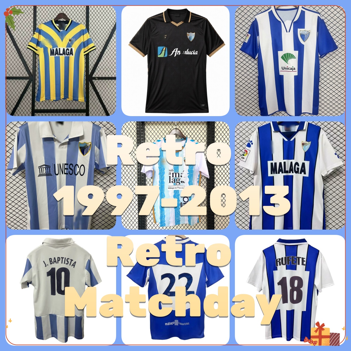 2026 Retro Matchday 1997 1998 Malaga Mens Retro Soccer Jerseys GUEDE RUFETE 05 06 ALEXIS SAA BALLESTA Football Shirts Sleeve Vintage 26 Home Away Football Shirts