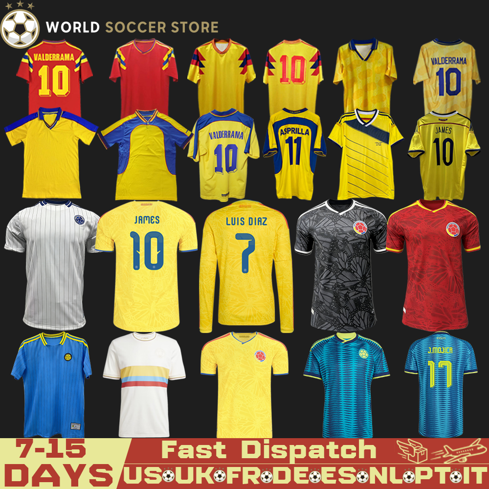 2026 World Cup Colombia Soccer Jerseys 1990 1994 Retro Kits 2024 Centenary Kit JAMES 1998 2001 Vintage 2025 CoLUmBIa collection Football Shirt Camisetas VALDERRAMA
