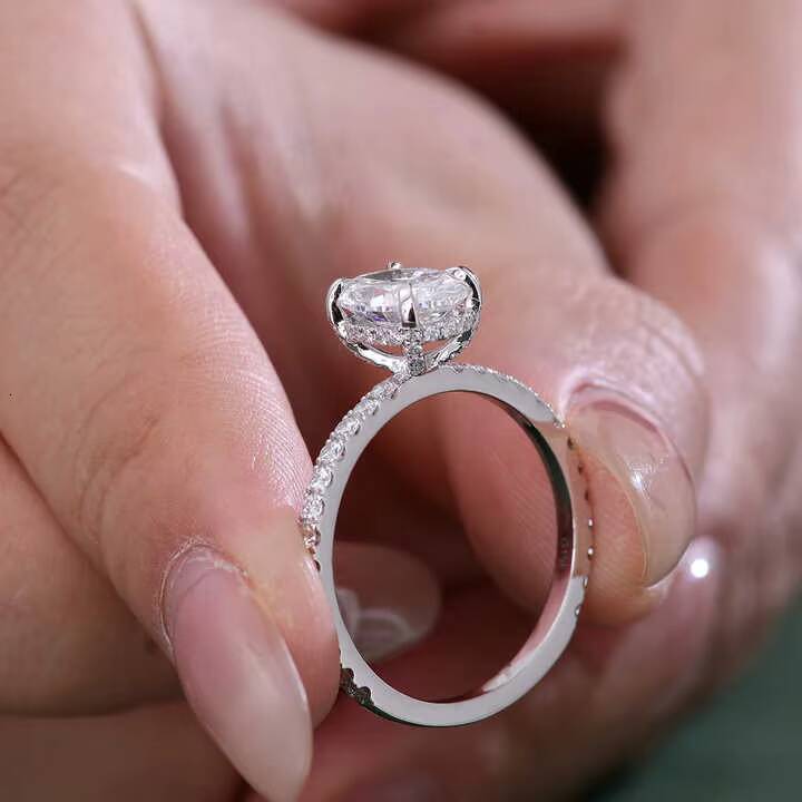VOAINO Gia Igi Certified Cvd HPHT Lab Grown Created Diamond 14k 18k Solid Gold White Gold Rings Oval Engagement Ring Jewelry