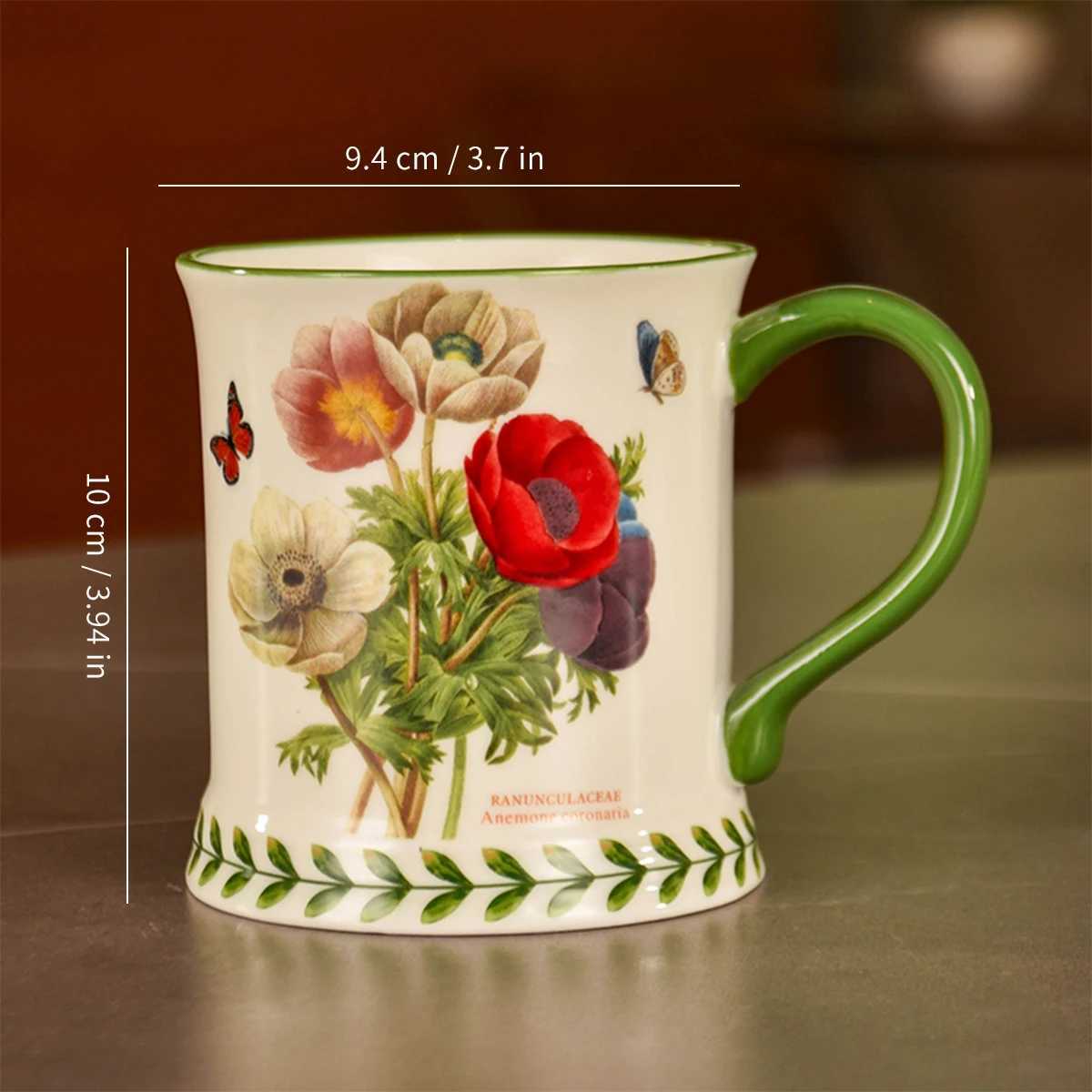 1PC Ceramic Coffee MugTea CupCreative Hand-Painted Ceramic MugClassic Drinking Mug with HandleSuitable for Hot or Cold Beverages H260323