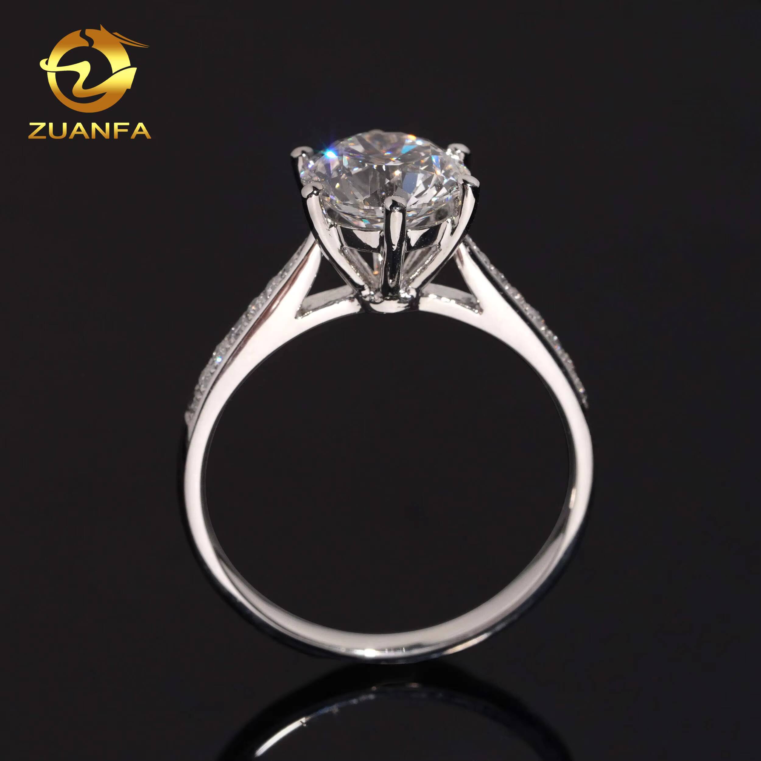 IGI Certificate 6Prongs Diamond Wedding Ring Platinum Women Fine Jewelry Lab Grown Diamond Engagement Ring for Women