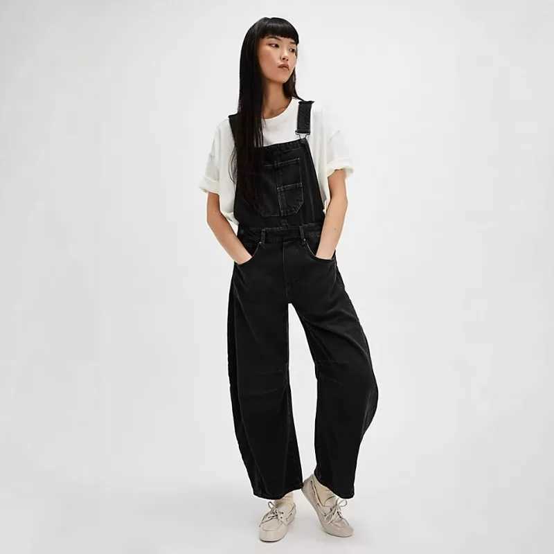 New Washed Retro Loose Straight-leg Workwear Jeans and Overalls From The Streets of Europe and America Womens Clothing 2025 M260323