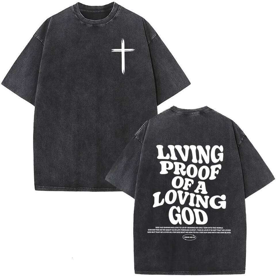 Christian Jesus Faith Over Fear Bible Verse Washed T-shirts Men Women Fashion Vintage Oversized T Shirts Harajuku Cotton T-shirt 26H0323