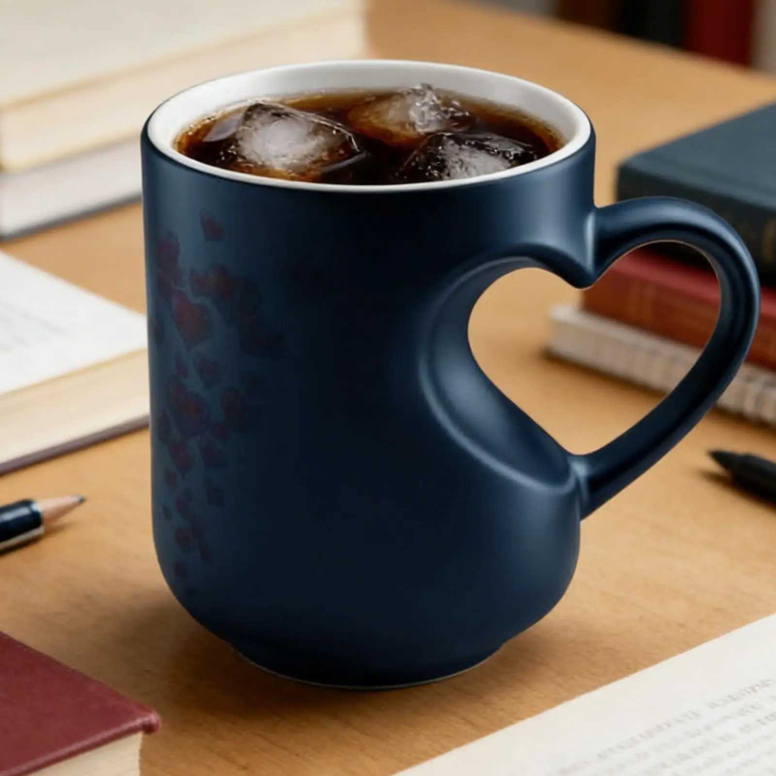 new Color Changing Mug Heart Ceramic Cup Novelty Magic Cup Creative Design Coffee Mug Valentines Day Preferred Gift D260323