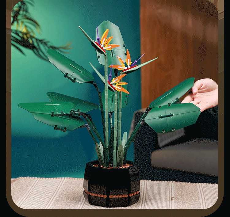 Assembled building blocks 10289 Bird of Paradise streirenia flower creative flowerpot building block toy for boys and girls X260323