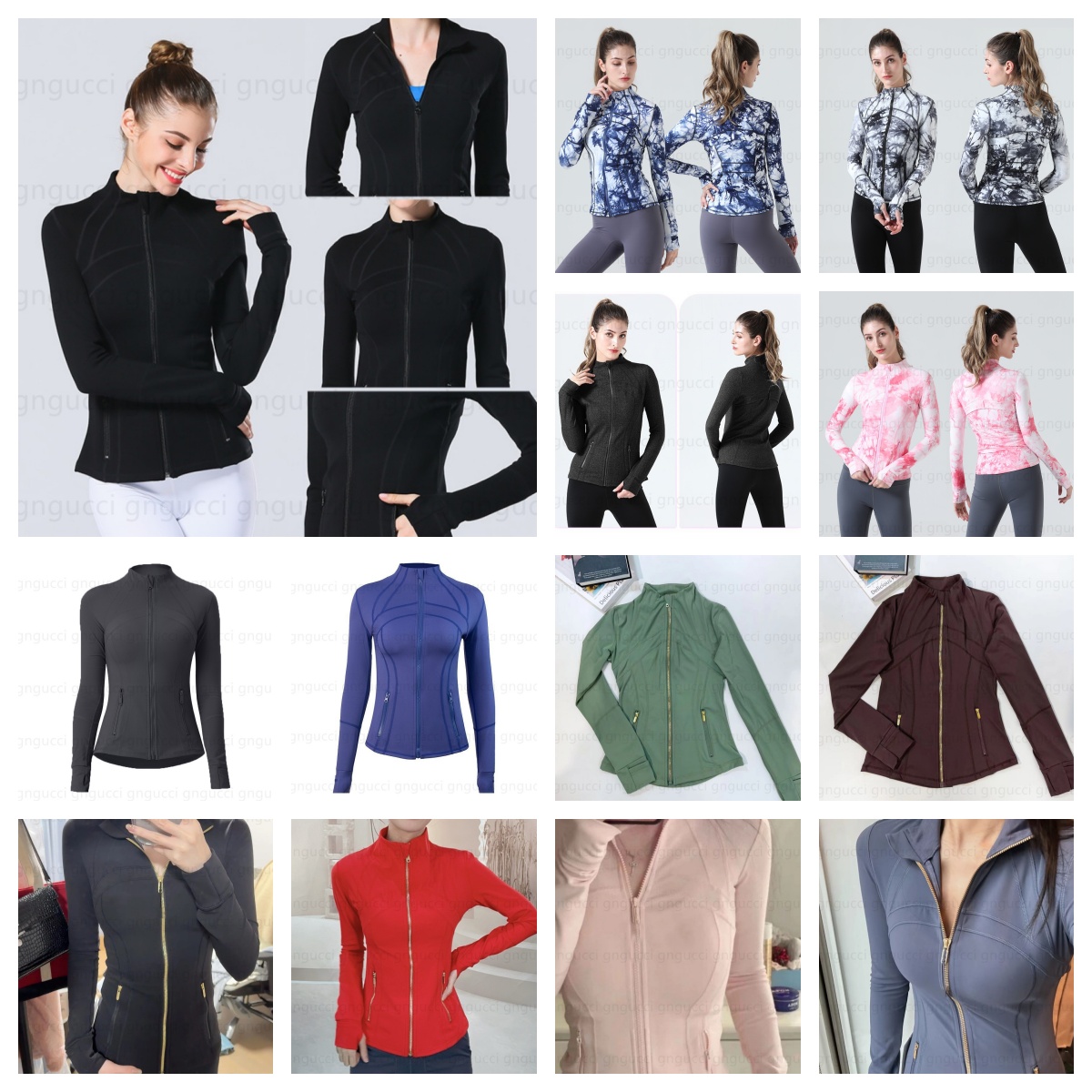 New Designer Women Yoga Jackets cropped Stand Collar Jacket Fitness Workout Top Gym Clothes Jacket Quick Dry Top Solid Gold Zipper Sweatshirt Sportwear
