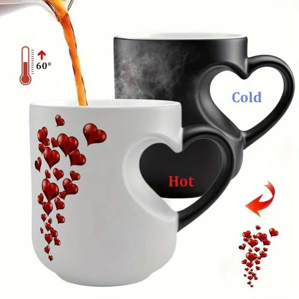 Color Changing Funny Mug Magic Coffee Tea Heat Changing Sensitive Cup Design Drinkware Ceramic Mugs Valentines Love Gift Idea D260323