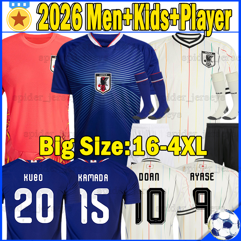 XXXL 4XL JaPaN 2026 World Cup Soccer Jerseys AYASE TANAKA OGAWA DOAN Player version Long sleeve Men Uniforms 26 27 NAKAMURA MINAMINO KAMADA football shirts Kids kits