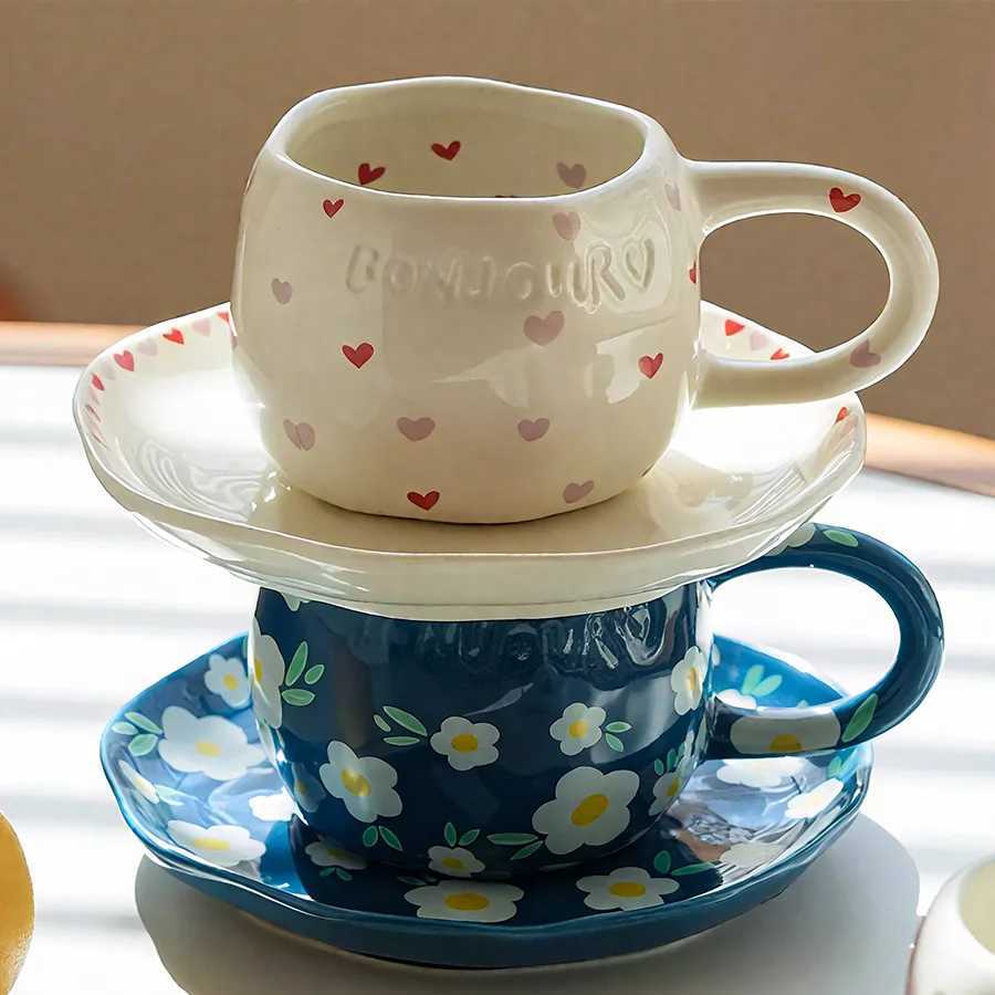 Ceramic cup Coffee cup Water cup Mug Tea cup Cup Office Personal Dedicated Japanese style Ceramic Floral pattern H260323