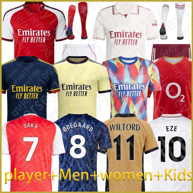 2026 Arsenalsjersey kit jersey football tops Soccer Jerseys vintage SAKA GYOKERES RAYA 26 27 retro HENRY EZE ODEGAARD RICE MADUEKE HAVERTZ BERGKAMP kids kti Shirt