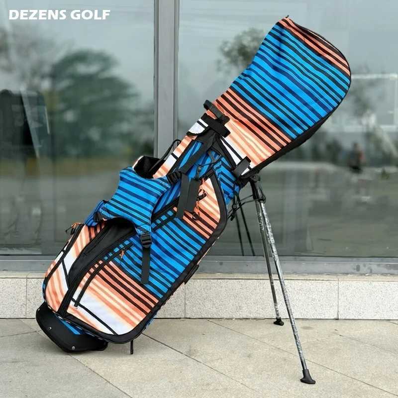 NEW Lightweight Waterproof Canvas Striped Golf Stand Bag Golf Caddy Bag D260323