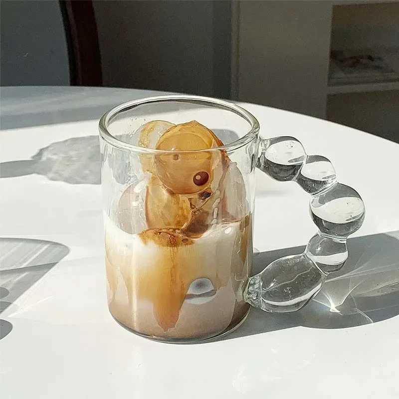 Europe Style Coffee Mugs Luxury handle Coffee Milk Afternoon Tea Cup Creative Bubble Glass Cups For Friend Gift H260323