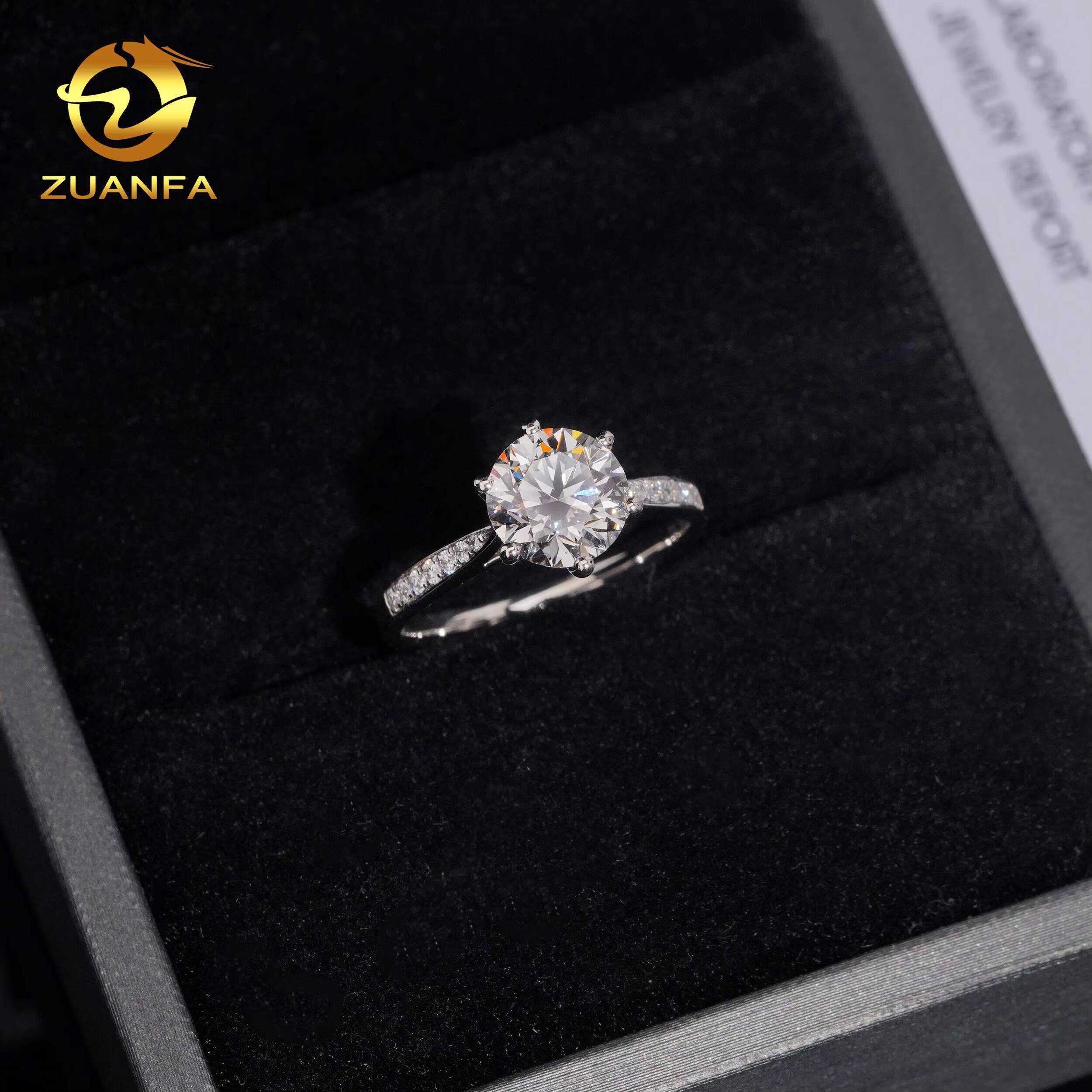 IGI Certificate 6Prongs Diamond Wedding Ring Platinum Women Fine Jewelry Lab Grown Diamond Engagement Ring for Women
