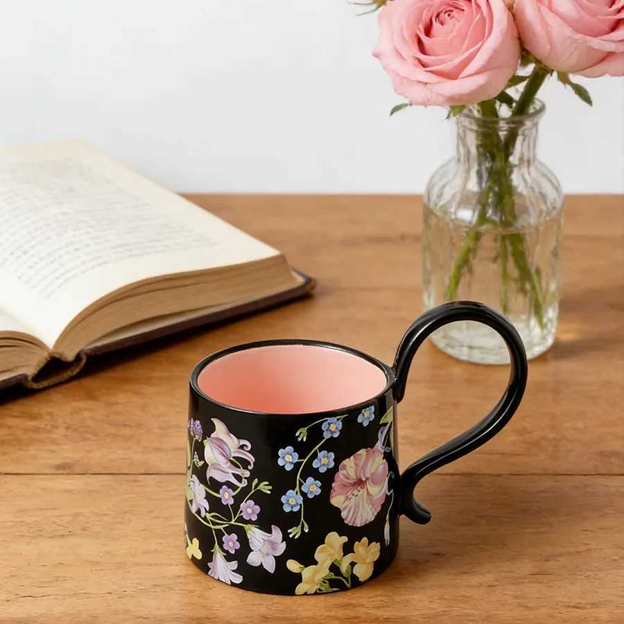 Ceramic cup Coffee cup Water cup Mug Tea cup Cup Meeting room Office Personal Dedicated Japanese style Ceramic Floral pattern Co H260323