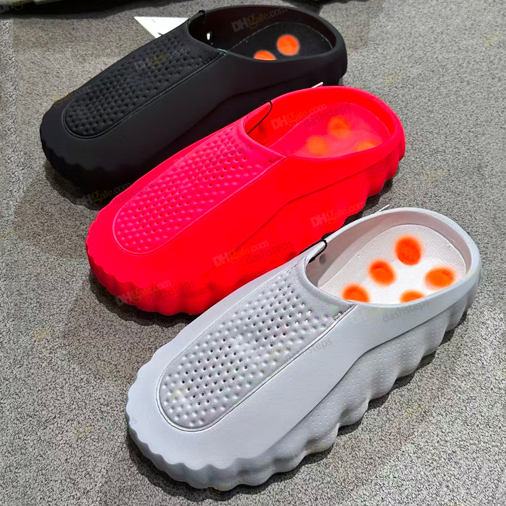 Designer Men Women Slippers Sandals Black Light Bone Solar Red Light Smoke Grey Mineral Slate High Quality Fashion Summer Slide Beach Casual Shoes Women Men Size 35-47