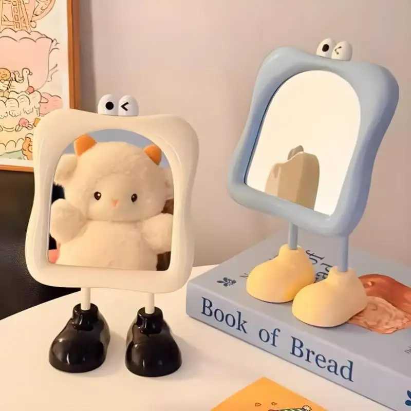 New Cute Cartoon Large Eye Makeup Mirror Desktop Footstool Womens Makeup Supplement Mirror High Aesthetic Value Mirror H260324