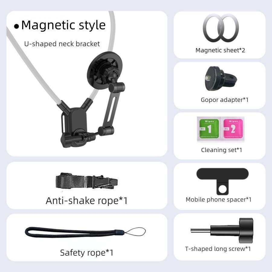 Magnetic Neck Hanging Outdoor Live Streaming Cycling Vlog Artifact Phone Sports Camera Stand
