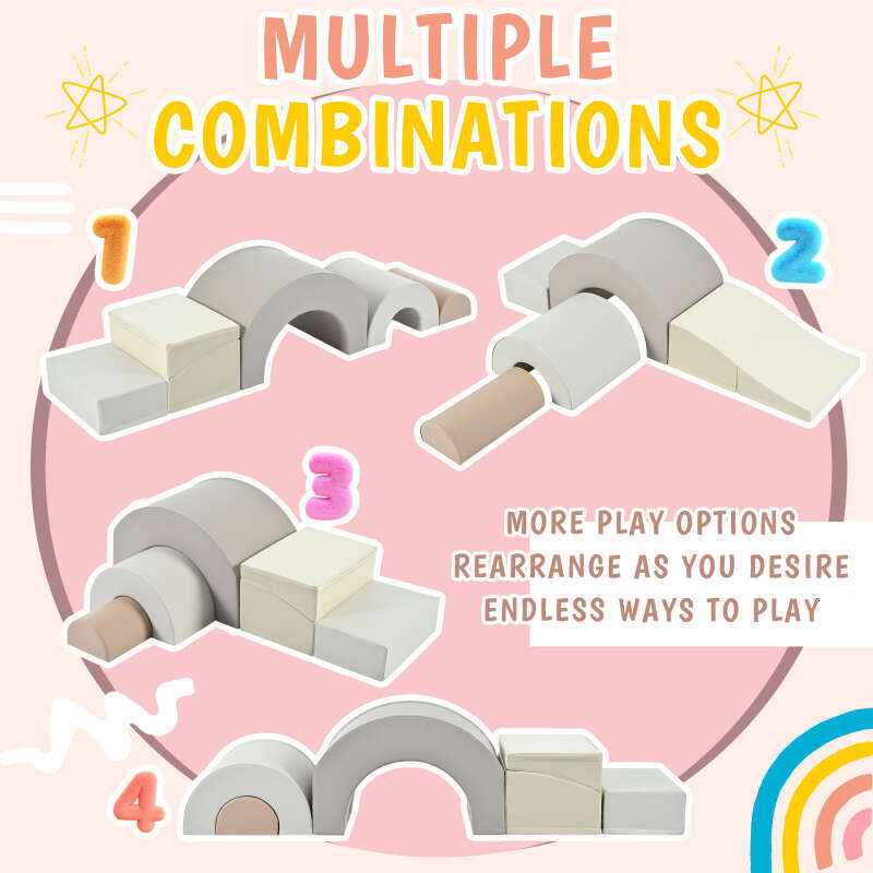 5-Piece Toys Toddlers, Foam Blocks for Babies, Kids Crawling and Climbing Indoor Active Play Structure 4049