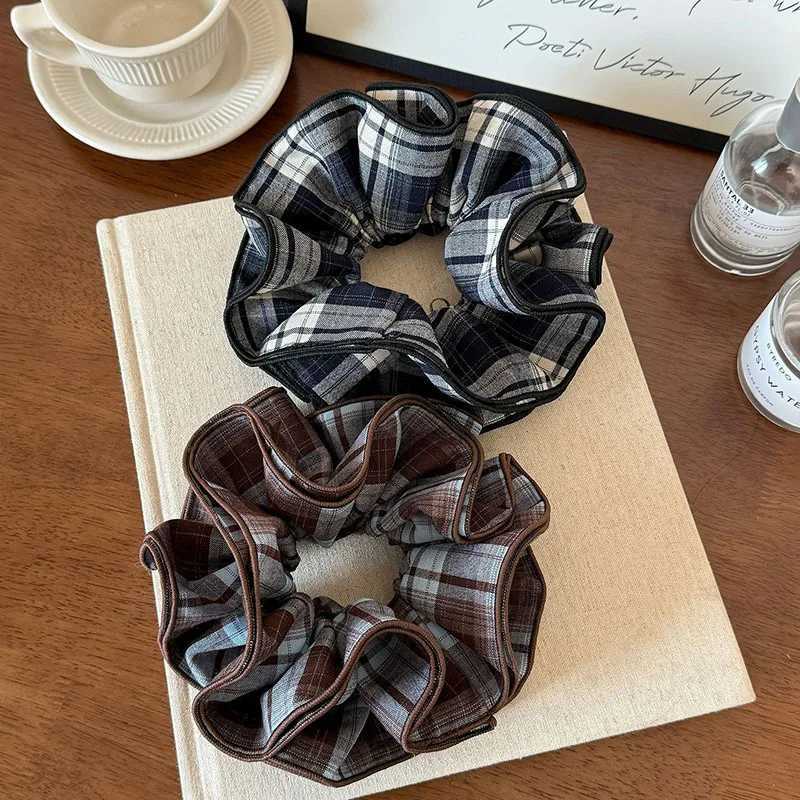 Korean-Style Four-Layer Stitched Plaid Scrunchie For Women Versatile Hair Tie And Hair Accessory H260324