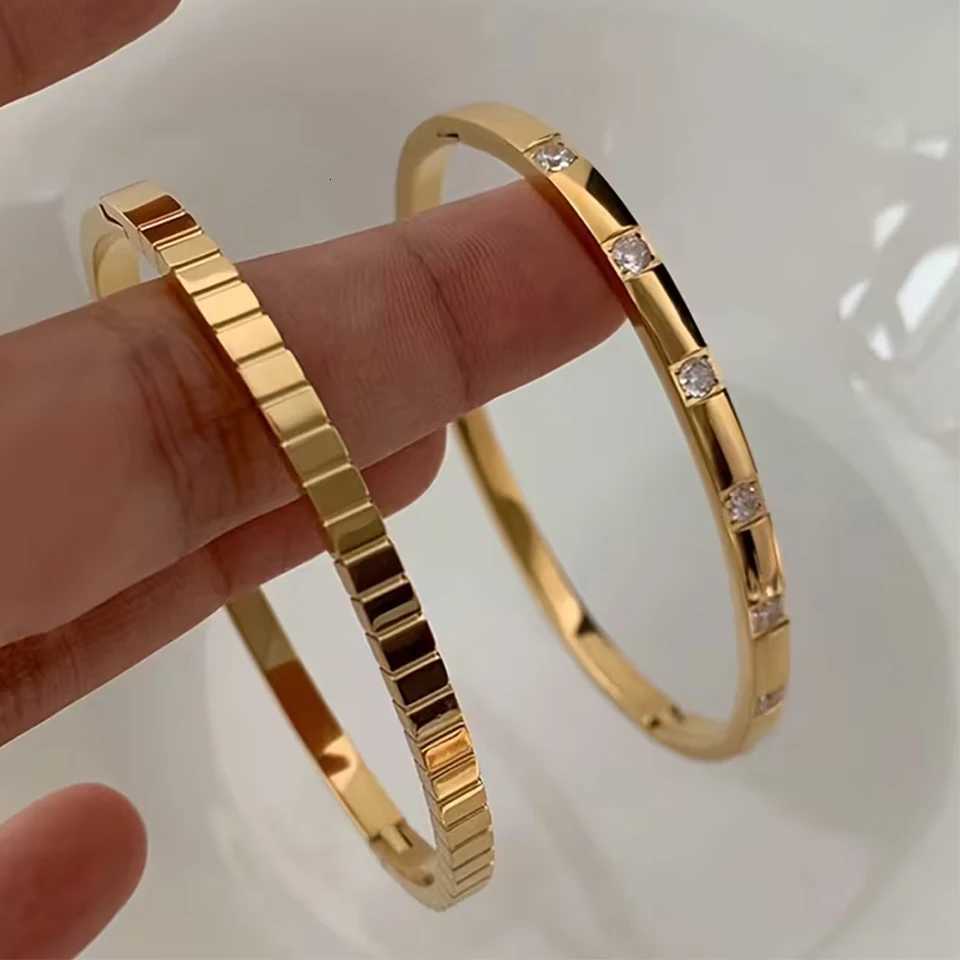 Yupsk New 2pcs/set Inlay Square Zircon Stainless Steel Stacking for Women Men Waterproof Fashion Jewelry Gift H260323 - view 6