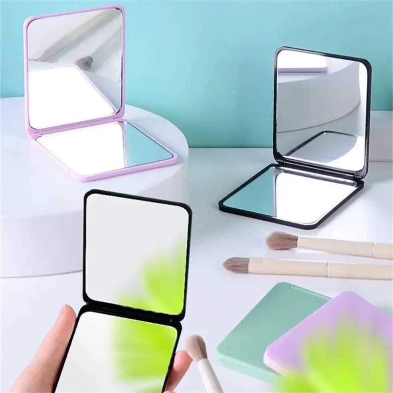 Mirror Foldable Makeup Mirror Portable Double-Sided Mirror Student Dormitory Desktop Small Gift Mini Pocket Mirror Home Decor H260324