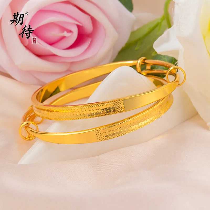 Luxury 24K 9999 Pure Gold real gold womens Distinctive Dragon Scale Fish Scale Push-Pull Adjustable H260323 - view 4