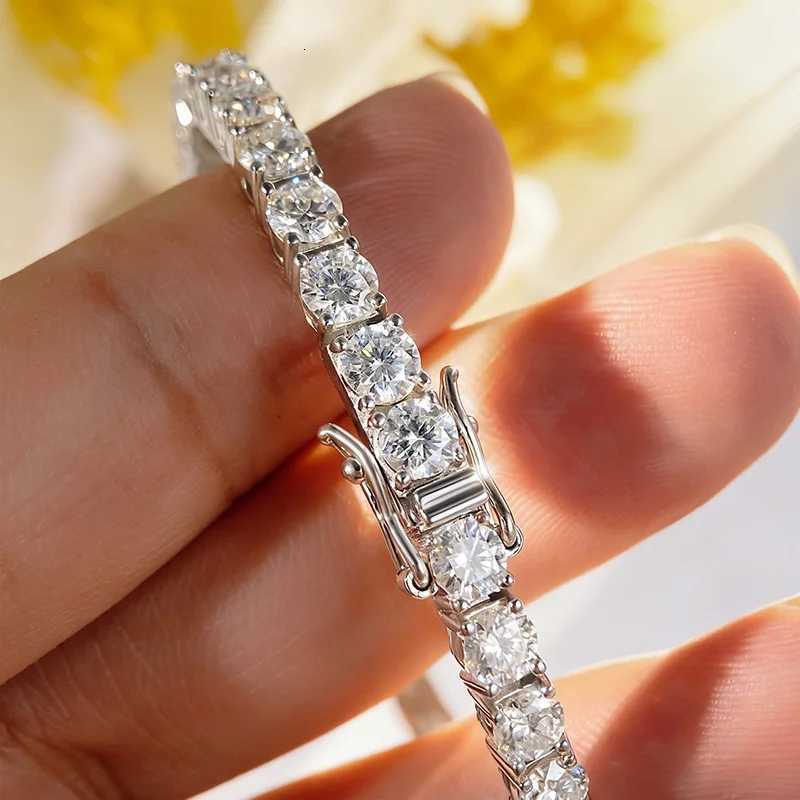 Smyoue 18k Gold Plated Moissanite Tennis for Women 3/4/5mm Classic 925 Sterling Silver Certified for Men Chain H260323 - view 6