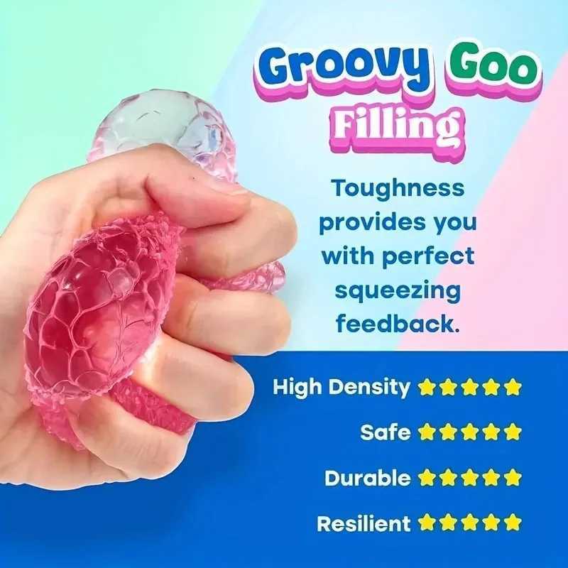 Squishy Stress Balls Multicolor Texture Ice Ball Squeeze Toy for Kids Adult Quiet Sensory Fidget Toy Halloween Christmas Gift H260324