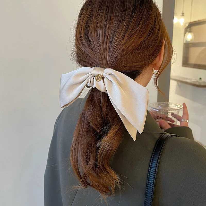 1pc Fashion Advanced Sense Solid Color Bow Hair Band For Women Girls Sweet Versatile Ribbon Bow Hair Rope Hair Accessories Gifts H260324