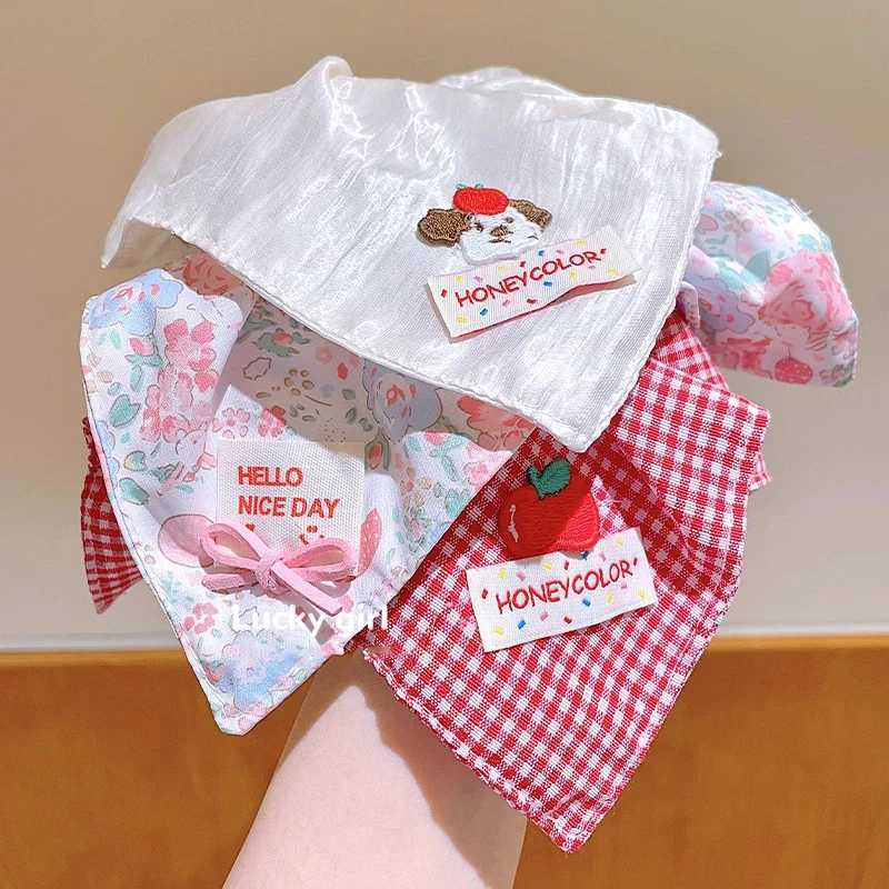 Cute Square Scrunchie For Girls Sweet Hair Ornament Children Hair Tie Headband Elastic Hair Band Kids Lovely Hair Accessories H260324
